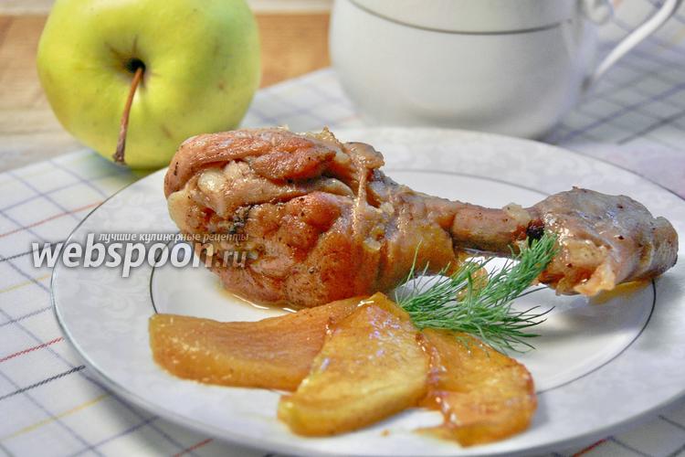 Куриные ножки с медовыми яблоками на сковороде – пошаговый рецепт с .