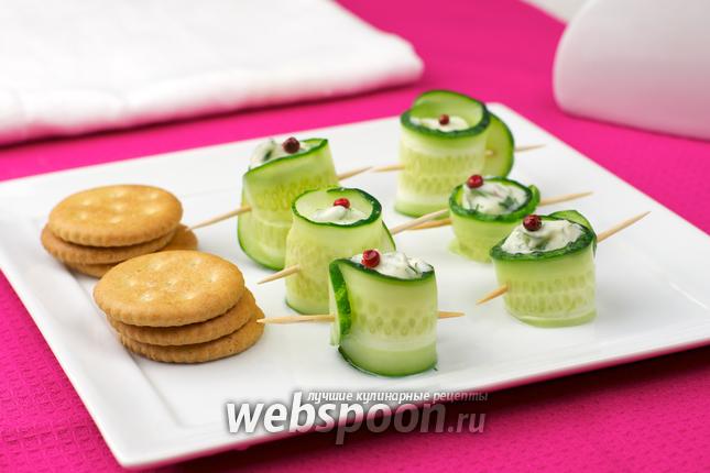 Фото Рулетики из огурца с сыром