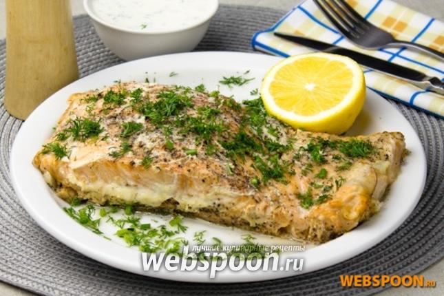 Фото Лосось запечённый с луком и лимоном