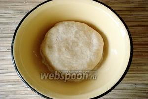 Готовый шар теста уложить в присыпанную мукой миску, накрыть чистым полотенцем и поставить в тёплое, сухое, проветриваемое место на 1,5 часа.