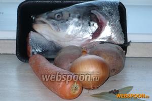 Для того, чтобы бульон был наваристым лучше воспользоваться суповым набором (голова и хвост), если на куске недостаточно мяса рыбы, добавьте стейк. Помимо рыбы необходимы картофель, морковь, лук, соль и специи.