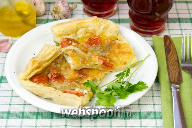 Фото Пирог с сыром и томатами