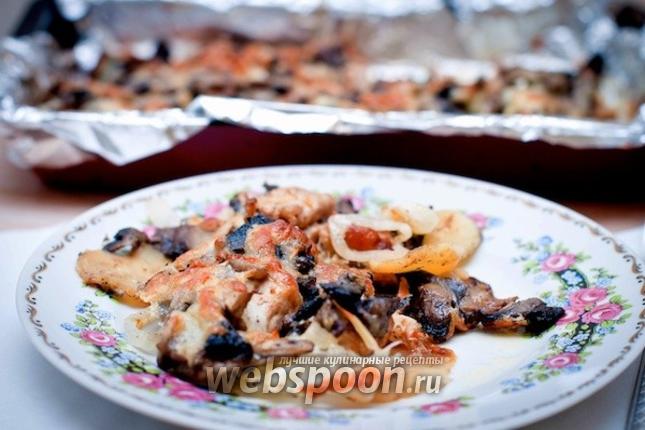 Фото Мясо с картошкой и грибами