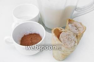 Для приготовления коктейля «Какао с мороженым» нам понадобится молоко, какао-порошок, сахар, шоколадное мороженое.