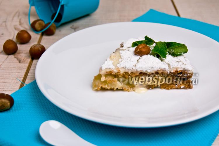 Фото Яблочно-ореховый пирог со сливочным кремом