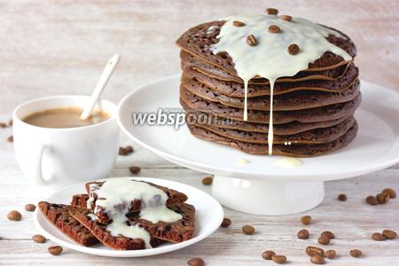 Фото рецепта Шоколадно-кофейные блины