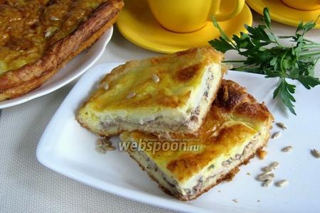 Фото рецепта Открытый пирог с сайрой и картофелем
