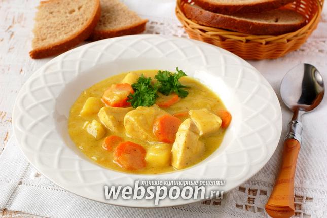 Фото Куриная грудка с овощами в пряном молочном соусе