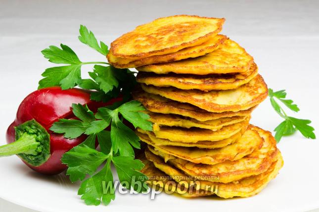 Фото Оладьи из икры судака с овощами