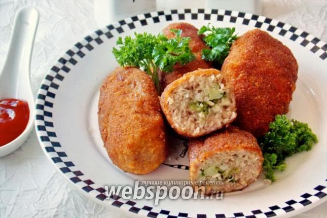 Фото Зразы мясные с грибами и брокколи
