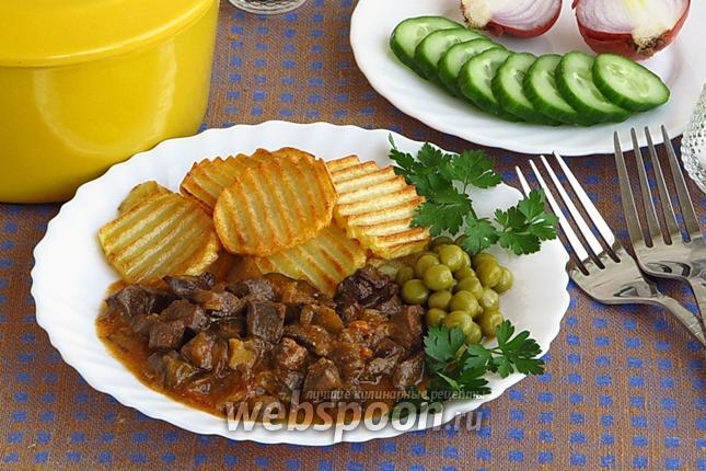 Фото Сердце тушёное с солёными огурцами