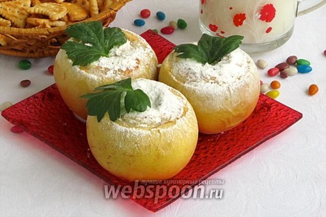 Фото Яблоки запечённые с орехами и сгущёнкой