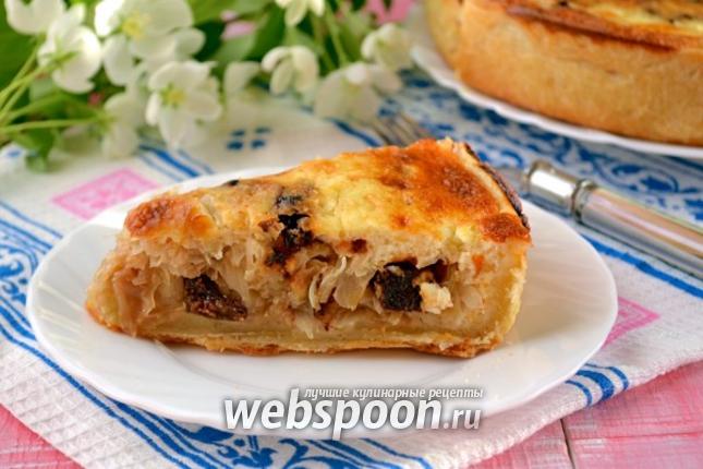 Фото Киш с капустой и черносливом