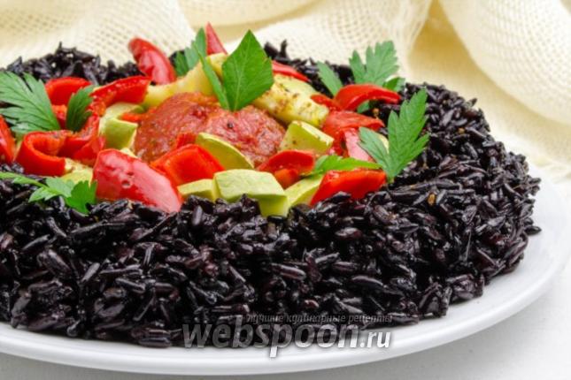 Фото Дикий рис с овощами в мультиварке