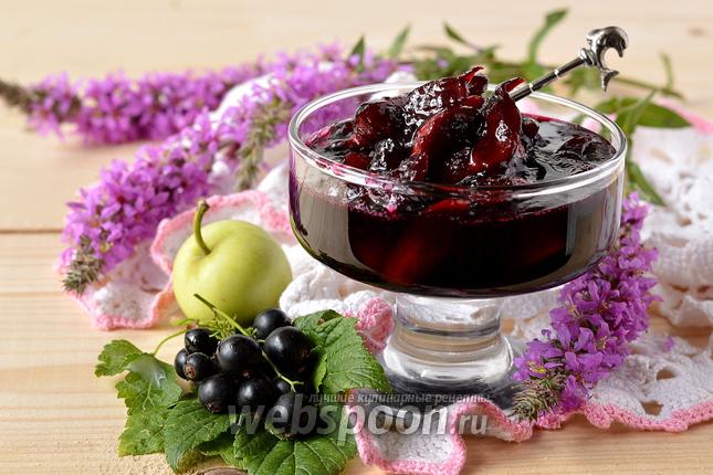 Фото Варенье из чёрной смородины и яблок