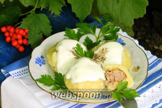 Фото Картофельные галушки с мясом