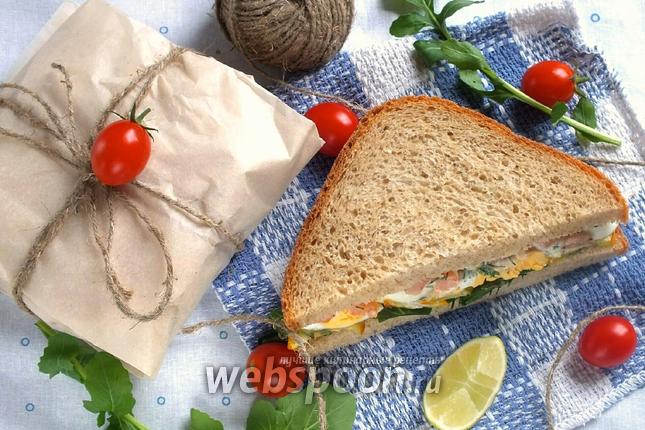 Фото Сэндвич с креветками и кабачками