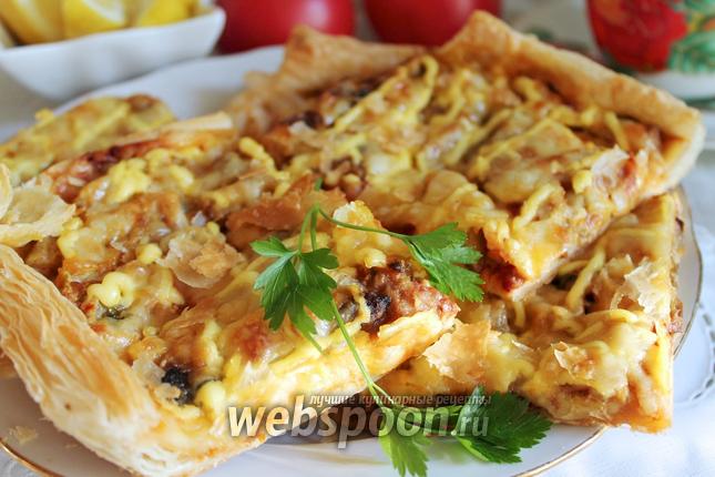 Фото Слоёный пирог с кабачками