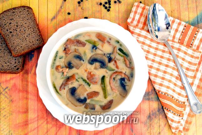 Фото Суп с грибами и мясом