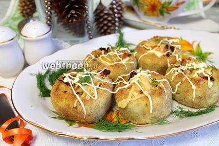 Фото рецепта Картофельные гнёздышки с лисичками
