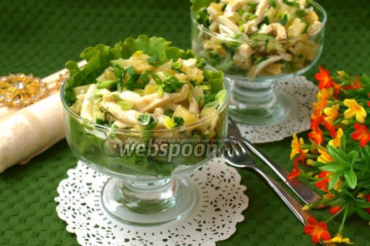 Фото Овощной салат с консервированным кальмаром