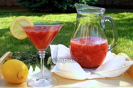 Фото рецепта Домашний земляничный лимонад