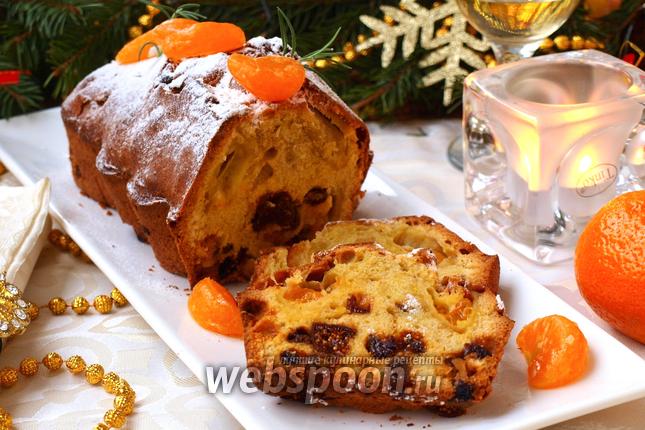Фото Рождественский кекс с мандаринами и сухофруктами