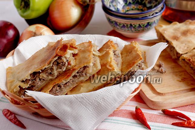 Фото Пирог с мясом на постном тесте