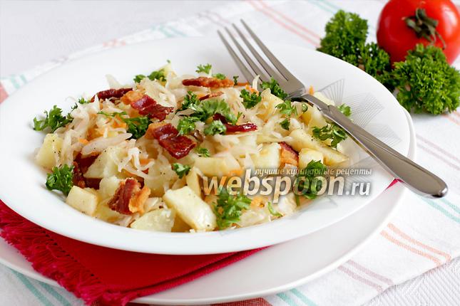 Фото Пикантный картофельный салат с беконом