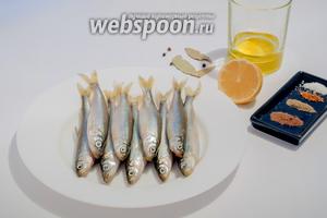 Для приготовления нам понадобится корюшка свежая или мороженная, масло оливковое, соль, смесь перцев, лимонный сок, лук зелёный, можно заменить на другую зелень.