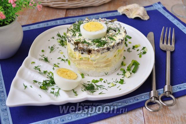 Фото Салат с кальмарами и рисом