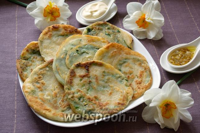 Фото Китайские лепёшки с зеленью