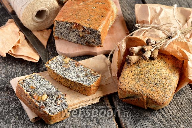 Фото Маковый кекс с орехами и изюмом