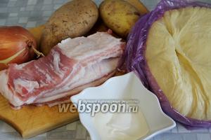 Для приготовления шанег нужно взять дрожжевое сдобное тесто , картофель, свежее сало с мясными прослойками, лук, сметану, соль.