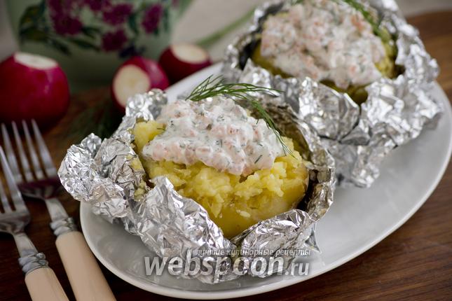 Фото Картофель фаршированный сметанным соусом