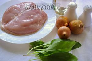 Для приготовления шашлыка нам необходимо будет подобрать продукты: филе куриное, специи, мята свежая, репчатый лук, белое сухое или полусухое вино.