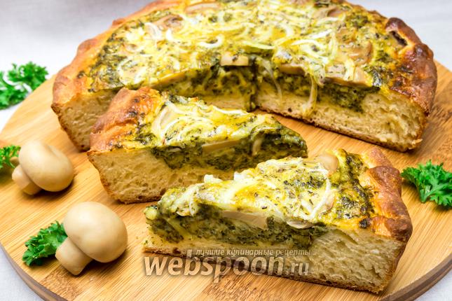 Фото Пирог со шпинатом и грибами