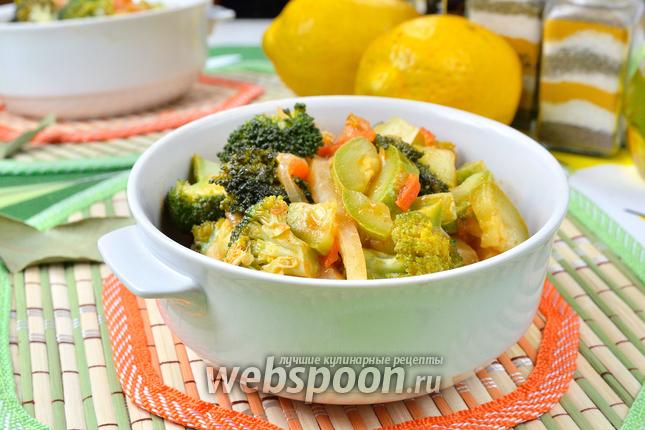 Фото Рагу с кольраби, кабачками и брокколи