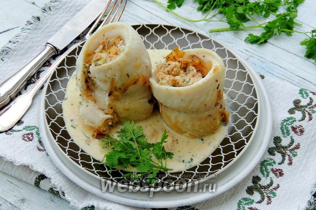 Фото Рыбные рулеты с ревенем и сливочным сыром