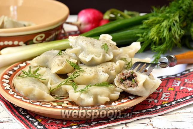 Фото Вареники с куриными сердечками и укропом