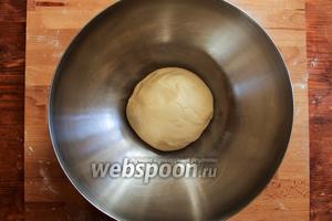 Переложите его в миску, накройте пищевой плёнкой и оставьте на 1-2 часа при комнатной температуры.