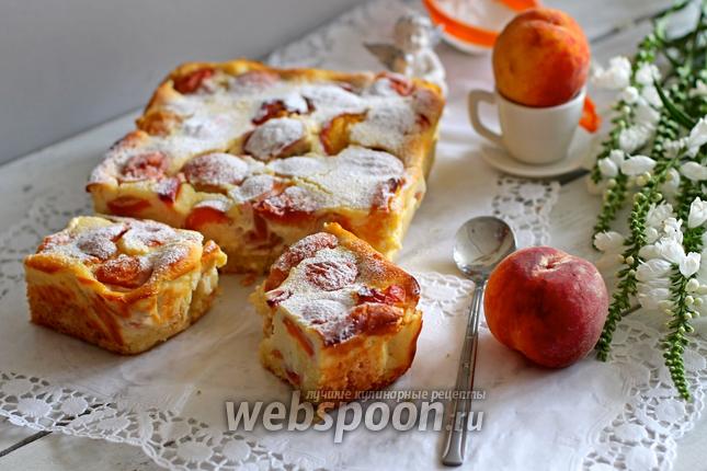 Фото Пирог с персиками и рикоттой