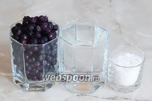 Для приготлвения полезного и вкусного компота из ирги нам понадобится сама ирга, вода и фруктоза. Последнюю можно заменить сахаром в больших количествах (ложки 3-4).