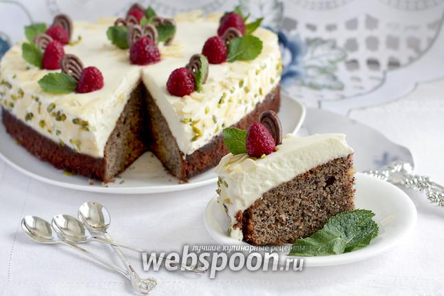 Фото Маково-ореховый пирог со сливками