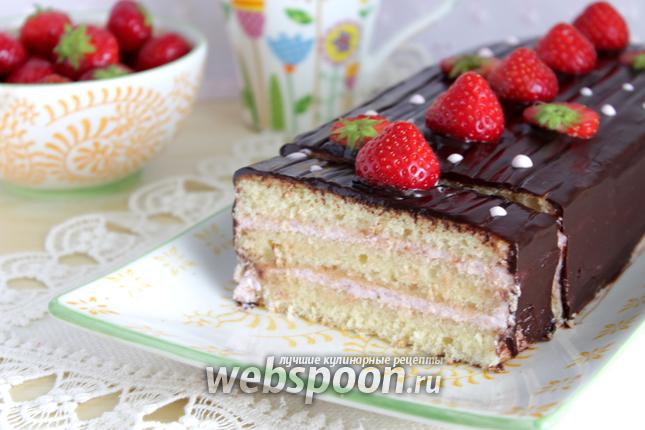 Фото Творожный торт с клубникой