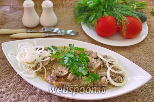Рецепт Люля-кебаб с моцареллой в сливочно-грибном соусе