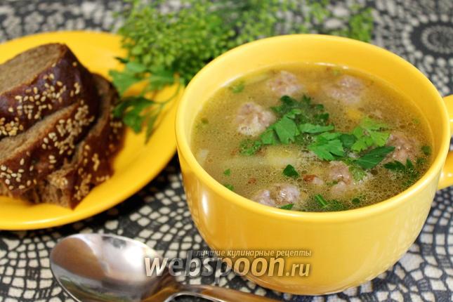 Рецепт Суп гречневый с фрикадельками и грибами