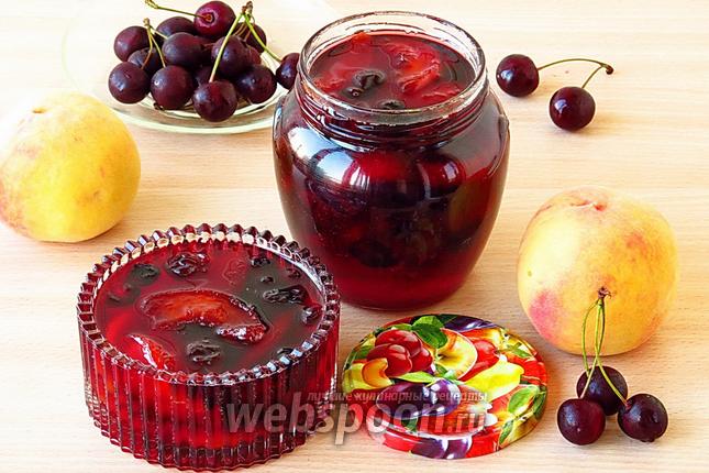 Фото Варенье из персиков и вишни