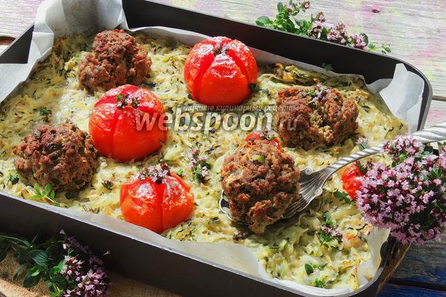 Фото Рёшти из цукини с мясными шариками