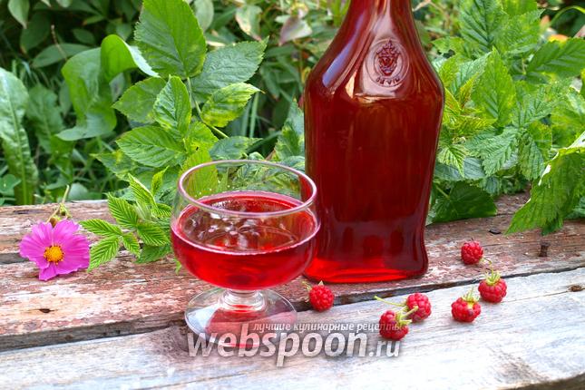 Фото Ликёр из малины с вишневыми ветками